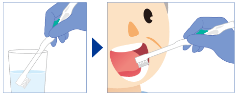清掃方法吸引歯ブラシの場合